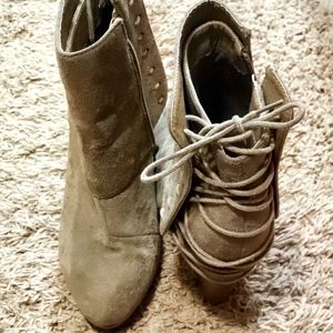 Brown suede booties!